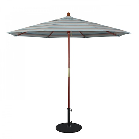 California Umbrella 7.5' Grove Series Wood Pole Hardwood Ribs Sunbrella Gateway Mist 194061338261